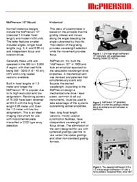 Technical Data sheet describing normal incidence monochromator and spectrometer